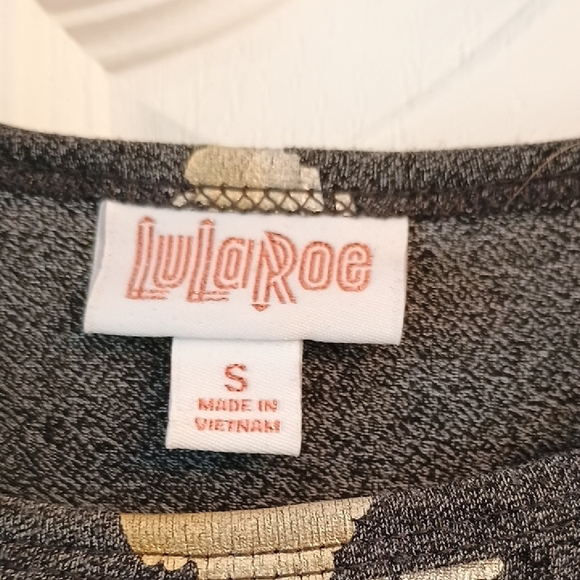 LuLaRoe Black and Cream A-Line High Low Dress - Picture 3 of 5